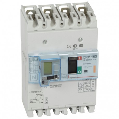 420074 LEGRAND DPX3160 mag+dif 4P 25kA 80A