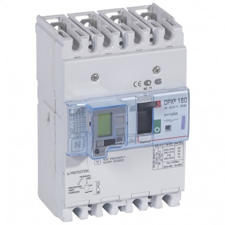 420156 LEGRAND DPX3160 mag+dif 4P 50kA 125A
