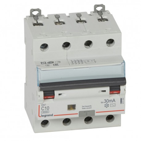 LEGRAND - Disjoncteur Différentiel DX3 4P - 16A - 30MA - AC - 411186