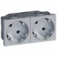 079282 LEGRAND MO-BASE 2X2P+T AUT 45G AL