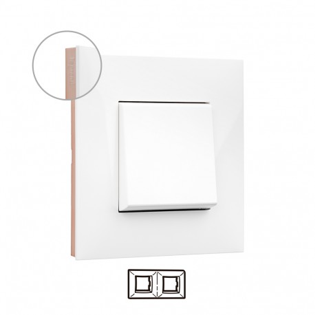 741022 LEGRAND VN-PLACA 2ELE BLANCO/ORO ROSA