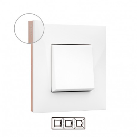 741023 LEGRAND VN-PLACA 3ELE BRANCO/OURO ROSA