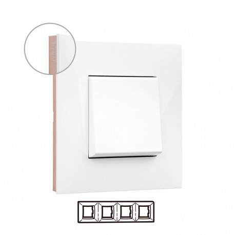 741024 LEGRAND VN-PLAQUE 4ELE BLANC/OR ROSE