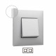 741042 LEGRAND VN-PLATE 2ELE ALUMINUM/CHROME