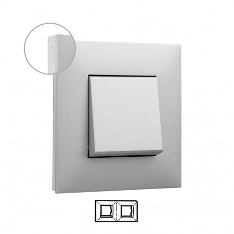 741042 LEGRAND VN-PLATTE 2ELE ALUMINIUM/CHROM