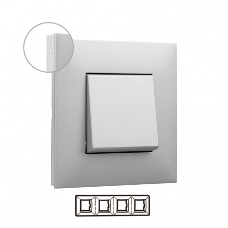741044 LEGRAND VN-PLACA 4ELE ALUMINIO/CROMO
