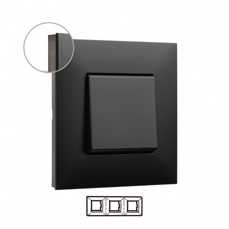 741063 LEGRAND VN-PLACA 3ELE DARK/CROMO