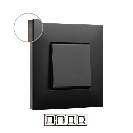 741064 LEGRAND VN-PLAQUE 4ELE FONCÉ/CHROME