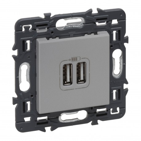 741331 LEGRAND VN-BASE 2XUSB TIPA 2,4 À DE L'ALUN