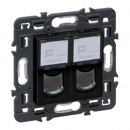 741476 LEGRAND VN-BASE-2XRJ45 UTP CAT.6 DUNKEL