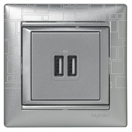 770270 LEGRAND VL-BASE USB A+2.4 A/5V ALUM