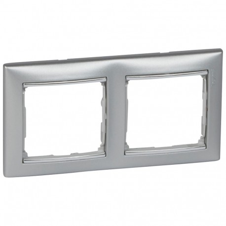 770352 LEGRAND VL-PLATTE 2ELE HOR ALU/SILBER