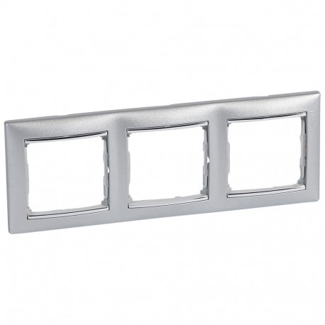 770353 LEGRAND VL-PIASTRA 3ELE HOR ALU/ARGENTO