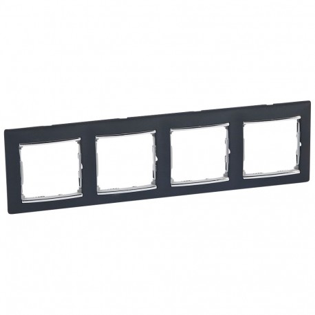 770394 LEGRAND VL-PIASTRA 4ELE HOR NERO/ARGENTO