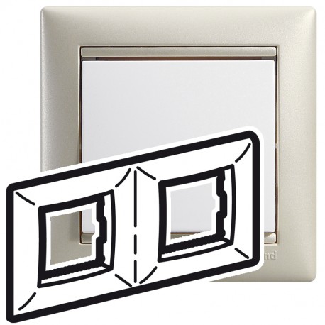 770472 LEGRAND VL-PLATE 2ELE HOR WHITE/PEARL