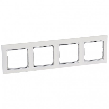 770494 LEGRAND VL-PLACA 4ELE HOR BLANCO/PLATA