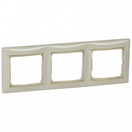 774153 LEGRAND VL-PLATE 3ELE HOR IVORY/GOLD