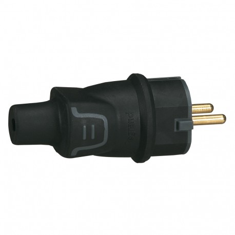 050342 LEGRAND FICHE 2P+T EN CAOUTCHOUC NOIR