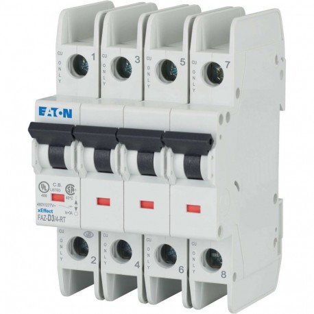 FAZ-D3/4-RT 190887 Y7-190887 EATON ELECTRIC Interruttore automatico interno FAZ-RT, 3A, 4P, curva D