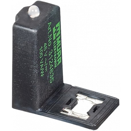 3124811 MURRELEKTRONIK Supresor de válvula Forma C 8MM con LED, 24VAC/DC/50VA/W