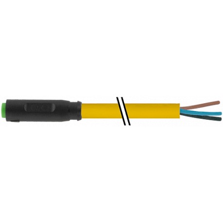 7000-08201-0200150 MURRELEKTRONIK MACHO M8 COMPLEMENTO DE 0° PUR 4x0.25 preto UL/CSA, arraste ch 3m