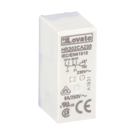 HR302CA230 LOVATO Relè miniatura 2 Commutata 10A, 230VAC
