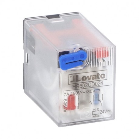 HR602CD024 LOVATO Relais Industriel 2 Commuté 7A 24VDC + LED