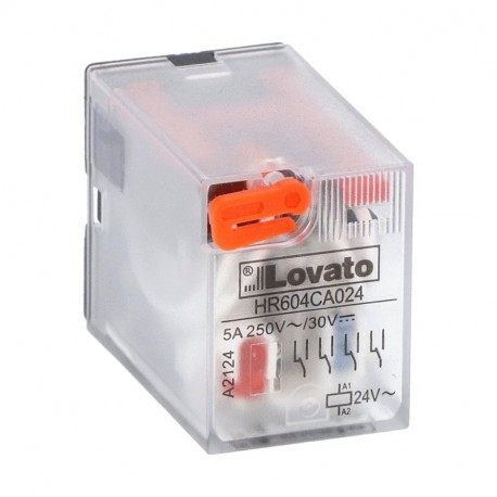 HR604CA024 LOVATO Relay Industrial 4-Switched 5A 24VAC + LED