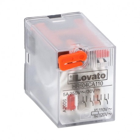 HR604CA110 LOVATO Relè Industriale 4-Switched 5A 110VAC + LED