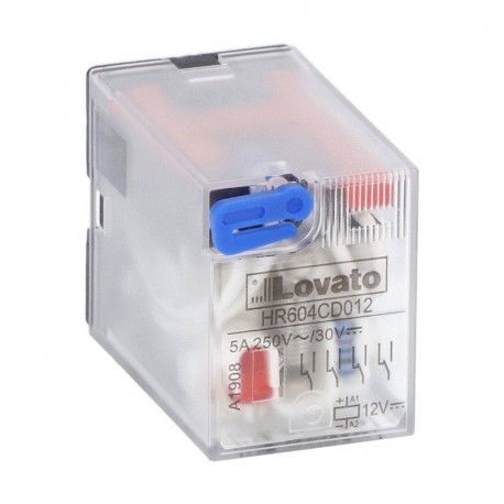 HR604CD012 LOVATO Relay Industrial 4-Switched 5A 12VDC + LED