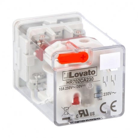 HR702CA230 LOVATO Relais Industriel 8-PIN 2 Commuté 10A 230VDC+LED