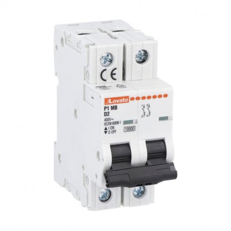 P1MB2PD08 LOVATO Curva de interruptor magnetoérmico D 2 Polos 8A 10 kA