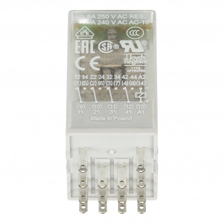 1SVR405614R1100 ABB CR-M024DC4LD Relé de interface plugável 4c / o, A1-A2 24VDC, 250V / 6A, diodo, LED