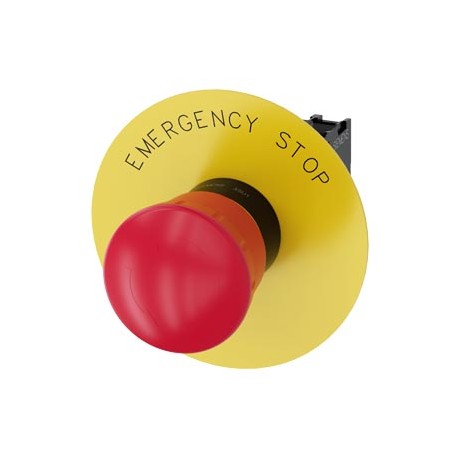 3SU1100-1HB20-1PG0 SIEMENS EMERGENCY STOP mushroom pushbutton, 22 mm, round, plastic, red, 40 mm, positive l..