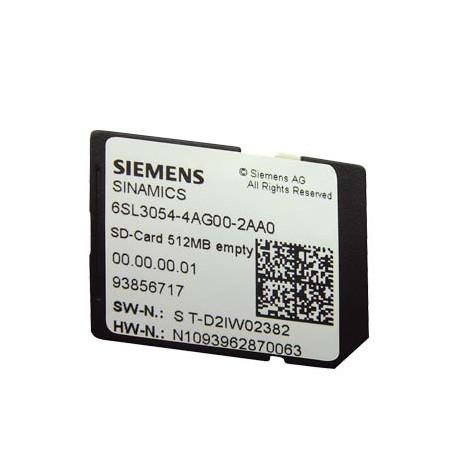 6SL3054-7TF00-2BA0 SIEMENS SINAMICS G120 carte SD 512 Mo avec licences (certificat de licence) V4.7 SP10 HF6