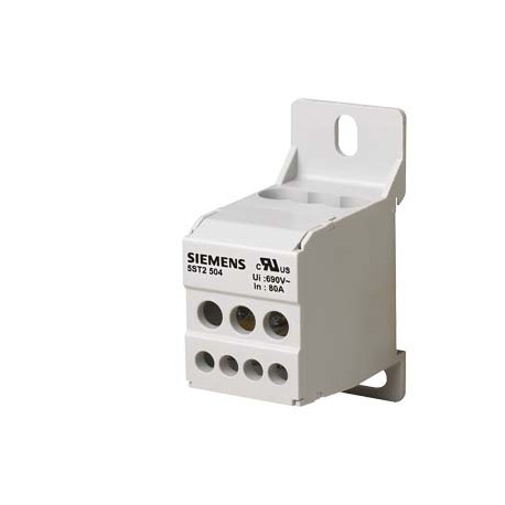 5ST2504 SIEMENS Blocco distributore a 1 polo, 80A, 690V ingresso: 1x 16 mm2 uscita: 8x 10 mm2 per montaggio ..