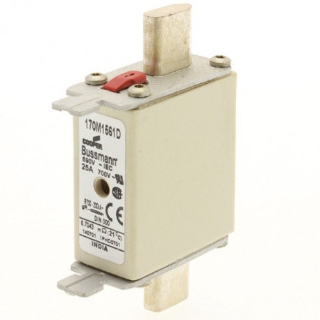 T-25 EATON ELECTRIC Sicherungseinsatz, superflink, 16 A, AC 690 V, DIN 000, gR, DIN, IEC, Kombikennmelder, s..