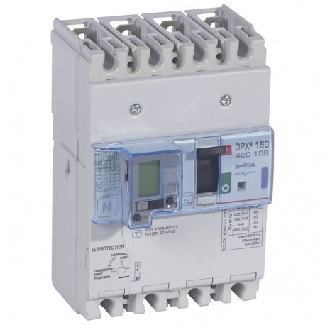 420153 LEGRAND DPX³160 mag+dif 4P 63A 50kA