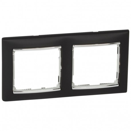 770392 LEGRAND VL-PLAQUE DE 2ELE HOR NOIR/ARGENT