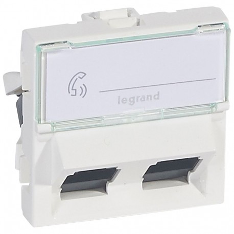 076504 LEGRAND MO-BASE C6 RJ45 UTP 2X45 2M BL