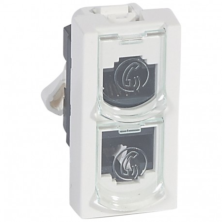 076535 LEGRAND MO-BAS 2RJ45 TEL/TEL UTP 1M BL