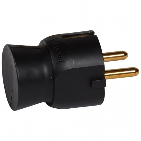050178 LEGRAND PLUG 2P+T 16A S/LAT BLACK