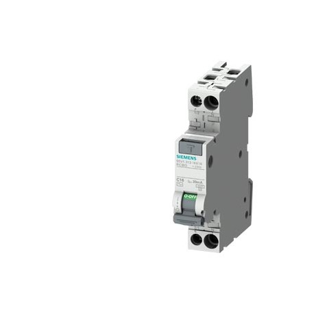 5SV1613-1KK10 SIEMENS Interruptor dif./aut. compacto 1P+N 4,5 kA tipo AC 300 mA C10