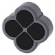 3SU1030-3FB11-0AA0 SIEMENS Quadruple pushbutton, 22 mm, round, plastic with metal front ring, black, buttons..