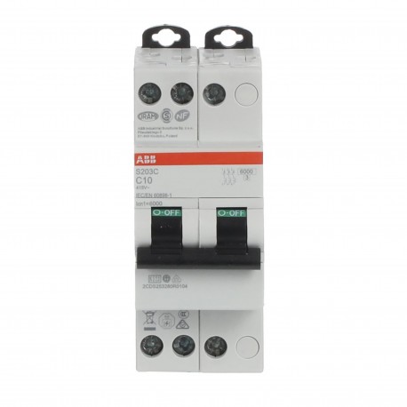 2CDS253280R0104 ABB Int.aut. S203C-C10 3 10A C 6 kA