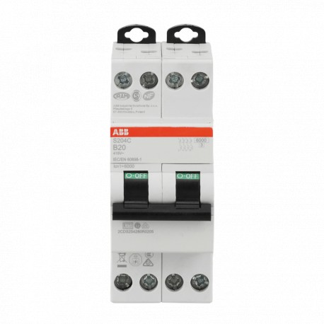 2CDS254280R0205 ABB Int.aut. S204C-B20 4 20A B 6 kA