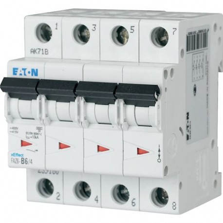 FAZ6-D5/4 177608 Y7-177608 EATON ELECTRIC Magentothermal FAZ6, 4 P, 5 A, D curva, 6/10kA