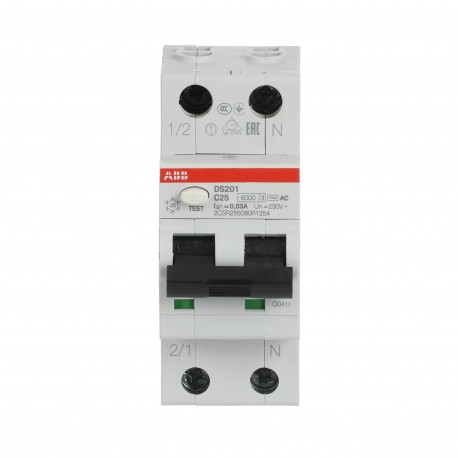 2CSR255080R1254 ABB I.com.DS200 1p+N C 25A AC 10kA 30mA