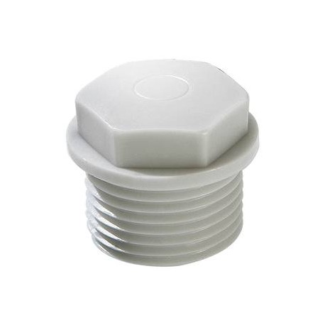 EMN 20 50061002 WISKA Tappo in polietilene esagonale grigio chiaro, filetto lungo IP54 M20