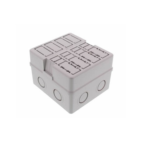 WHK 608S 10105992 WISKA Enclosure + lid with eight slots for installation connectors, RAL 7035, IP20, 108x98..